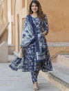 Navyblue Colour Rayon Printed Kurti With Pant Dupatta Bulk Orders In India Aaradhna 2054